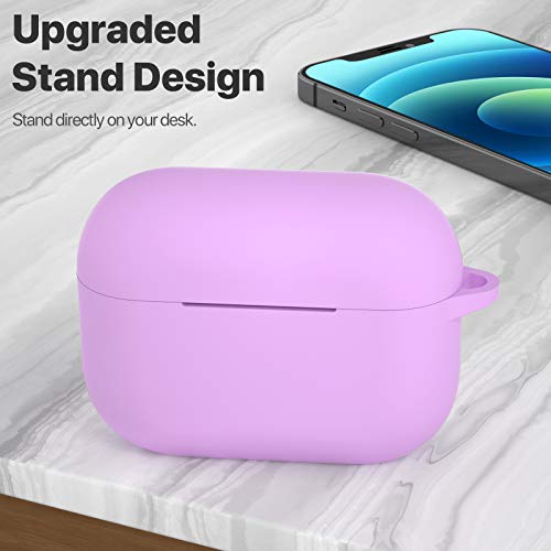 ATUAT for AirPods Pro 2nd Generation Case Cover Protective Silicone Skin Accessories with Keychain for Women Men for Apple AirPods Pro Gen 22022 Front LED VisibleLight Purple - Image 3