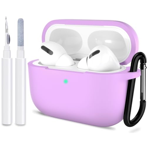 ATUAT for AirPods Pro 2nd Generation Case Cover Protective Silicone Skin Accessories with Keychain for Women Men for Apple AirPods Pro Gen 22022 Front LED VisibleLight Purple - Image 1