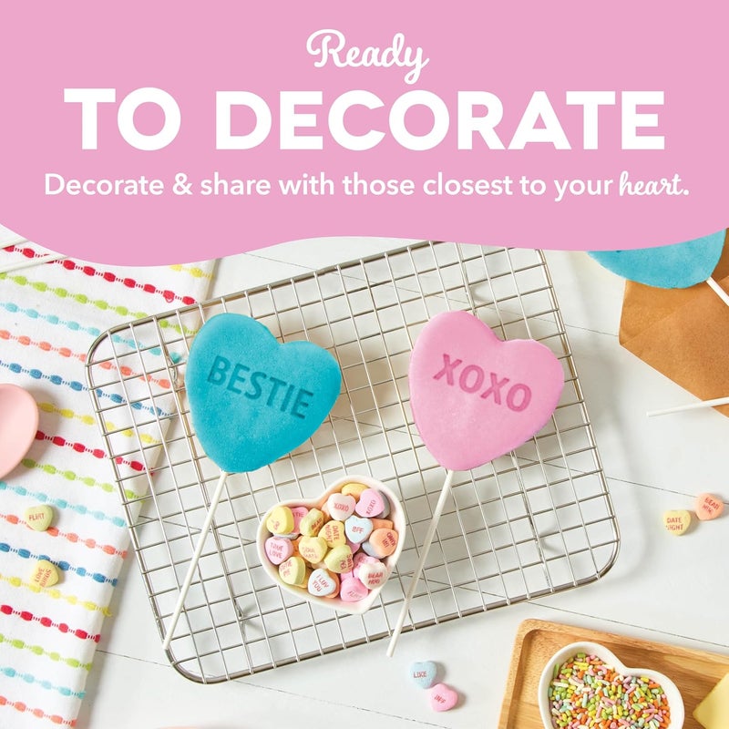 Dash صانعة الوافل المصغرة x Sweethearts® - 4 بوصة، وفل على شكل قلب، مكواة وفل غير لاصقة مع تسخين سريع، صانعة وفل مثالية للأطفال والعائلات، يوم عيد الحب - XOXO (وردي) - Image 4