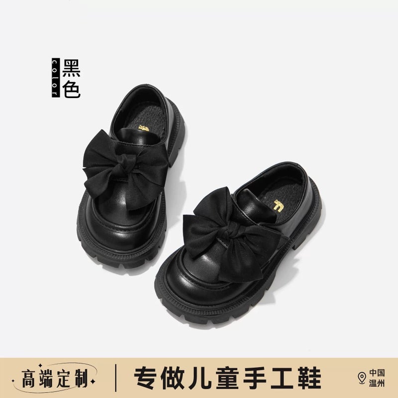 Girls Shoes Genuine Leather Children Princess Small Leather Shoes 2025 Spring and Autumn New Light Soft Sole British Style Black Single Shoes - Image 1