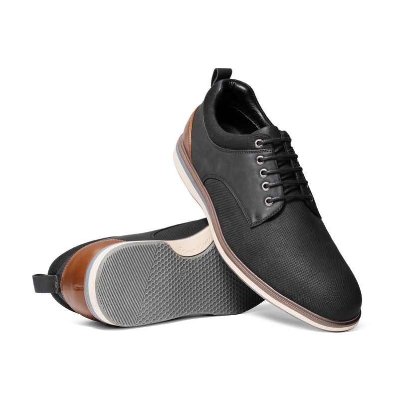 Bruno Marc Men's Casual Dress Shoes, Comfortable Sponge Lining, Removable Insole, Non-Slip TPR Outsole, Adjustable Lace-Up, Versatile for Office, Wedding, Everyday, Size 9,Black,LG19011M - Image 4