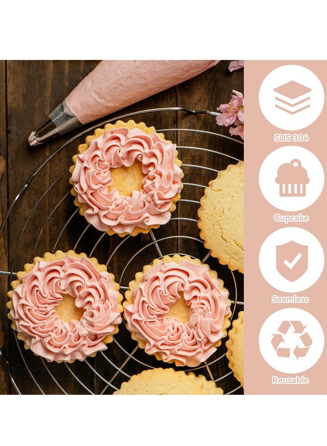 3 PCS Piping Nozzles Kit, 1M 2D 2F Large Cake Piping Tips, Cake Decorating Piping Tips, Stainless Steel Cake Decorating Tools for Decoration, DIY Icing Tool for Cream Cupcake Cookie Decorating - Image 3