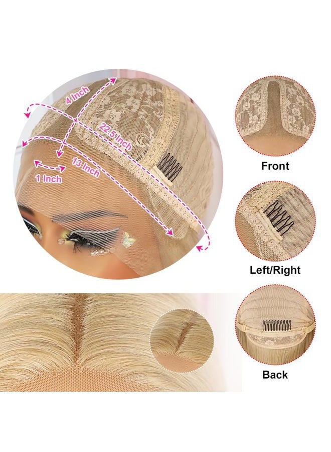 QD-Tizer Ash Blonde Synthetic Hair Wigs Long Straight Hair Mixed Platinum Blonde Color Natural Hair Line Heat Resistant Fiber Hair Wigs for Fashion Women - Image 4