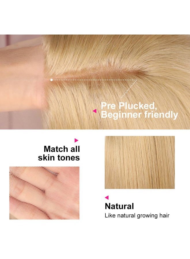 QD-Tizer Ash Blonde Synthetic Hair Wigs Long Straight Hair Mixed Platinum Blonde Color Natural Hair Line Heat Resistant Fiber Hair Wigs for Fashion Women - Image 5