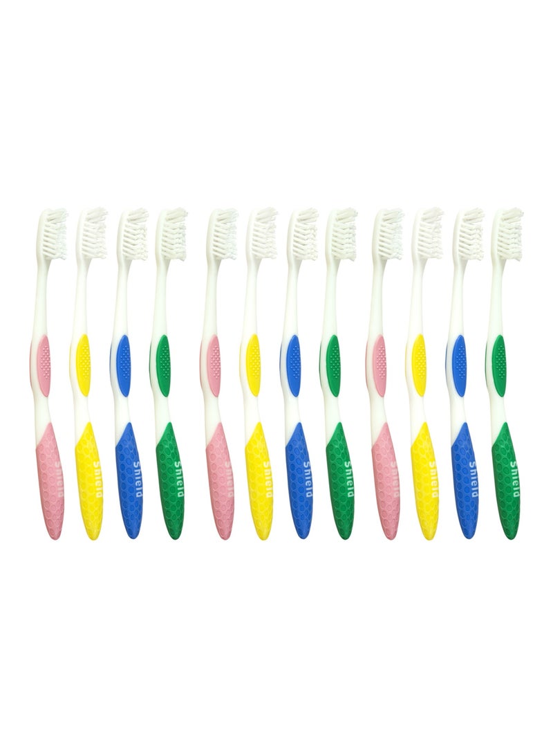 Shield Care فرشاة أسنان شيلد كير مضادة للبكتيريا، تحافظ على نظافة سطح الشعيرات (رعاية خبراء - شعيرات ناعمة) للبالغين - 12 قطعة (عبوة من 1) - Image 1