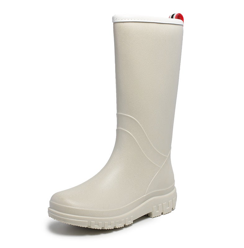 Korean Fashion Waterproof Ladies Rain Boots Light gray 