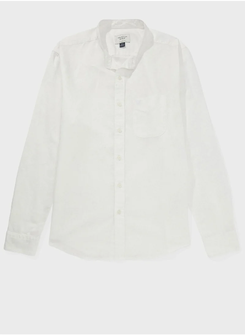 American Eagle Band Collar Classic Fit Shirt