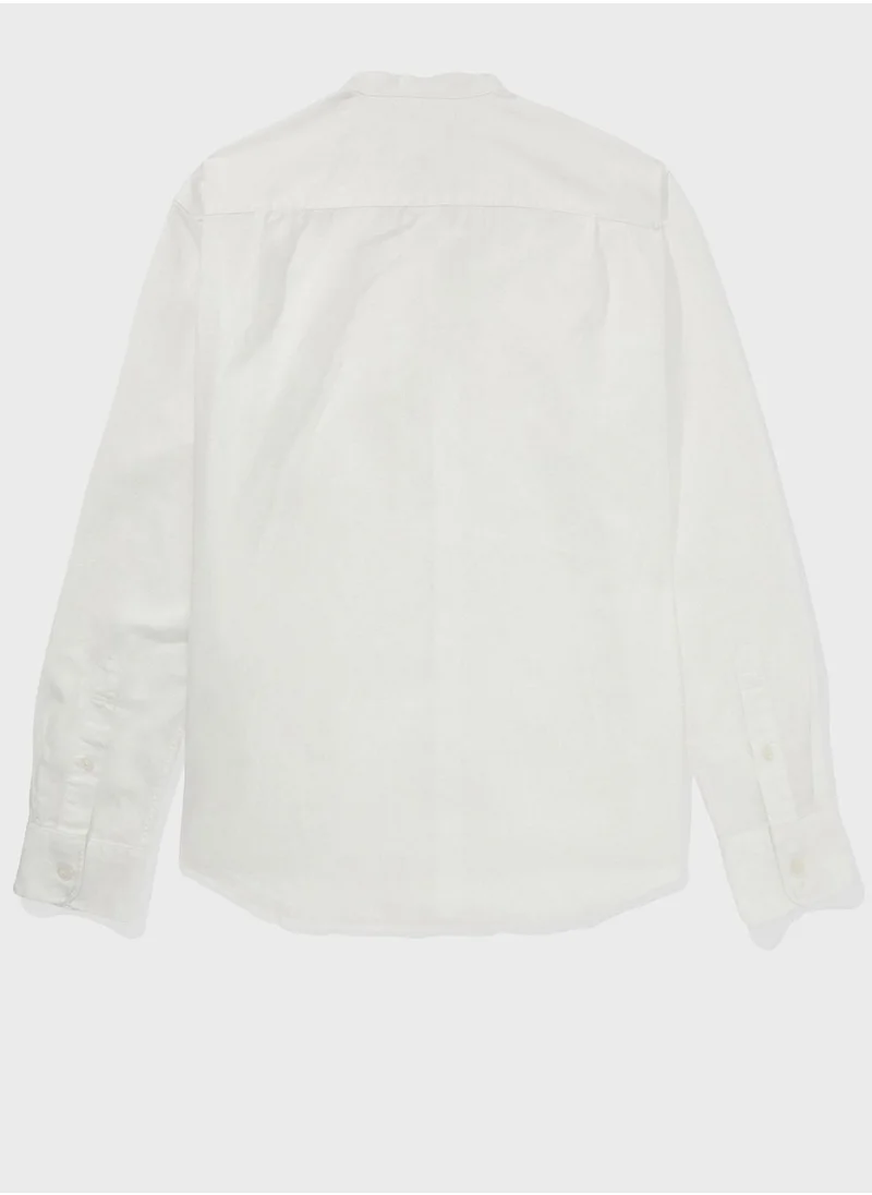 American Eagle Band Collar Classic Fit Shirt