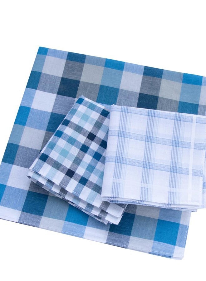MileyMarla Assorted Pack of Mens White Color Border Cotton Handkerchiefs, White, 6 PCS - Image 5