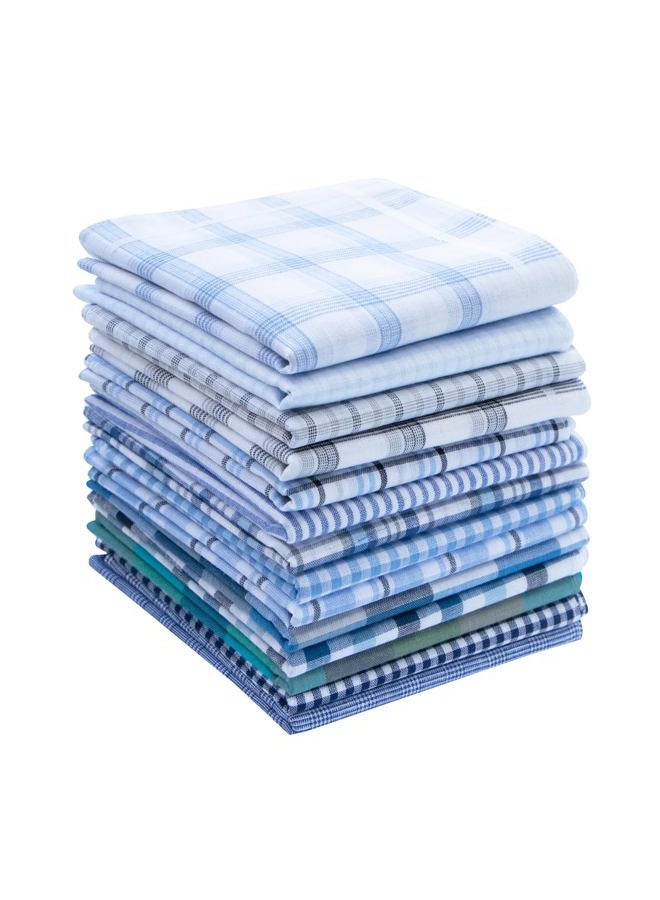 MileyMarla Assorted Pack of Mens White Color Border Cotton Handkerchiefs, White, 6 PCS - Image 1