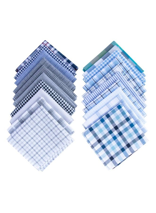 MileyMarla Assorted Pack of Mens White Color Border Cotton Handkerchiefs, White, 6 PCS - Image 2