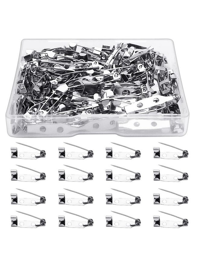 Tenalleys 100 Pcs Bar Pins Backs Safety Clasp Locking Pins Silver Brooch Clasp Pins Bar Jewelry Pins For Badges Diy Craft Sewing Baby Shower Wedding Name Tags (20Mm)  - Image 1