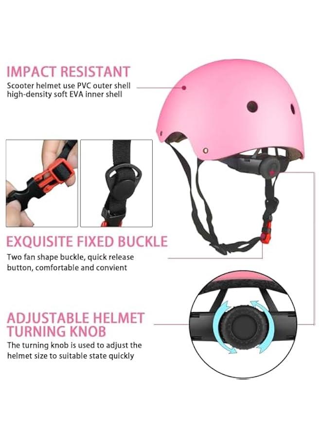 HOOKOR Kids Bike Helmet Set Adjustable Kids Helmet with Knee Pad, Elbow Pads & Wrist Guards for Boys Girls Perfect for Skating, Biking, Cycling, and Skateboard - Image 2