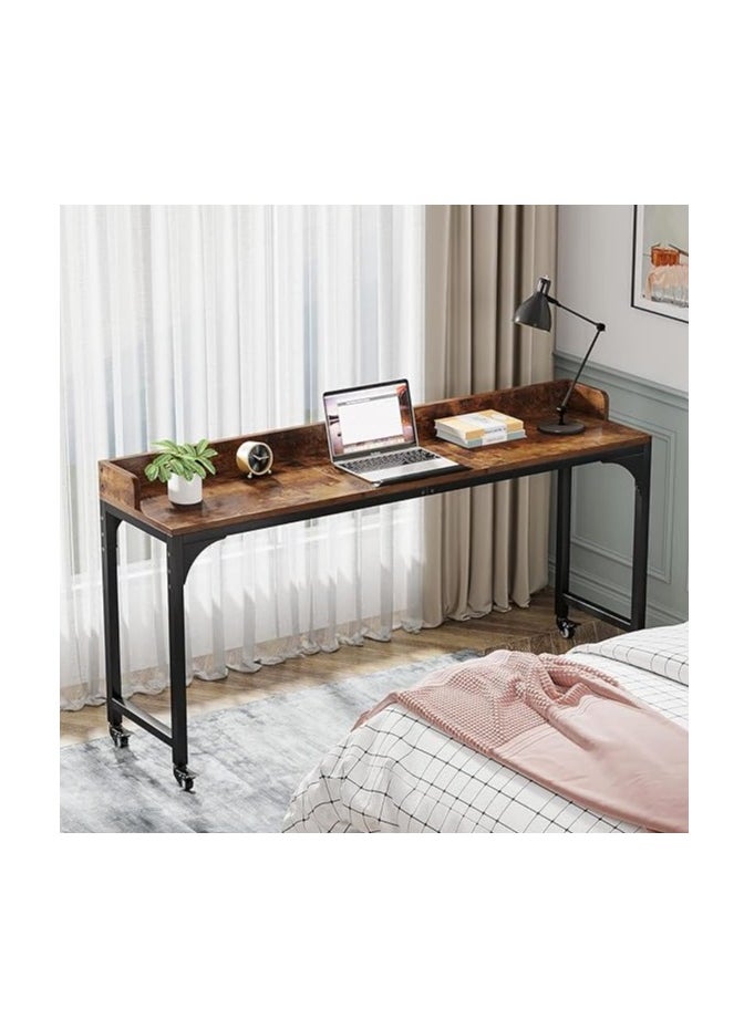 Royal Polar - Overbed Table Adjustable Tilt Board and Wheels, Full Size Bed Table Over Bed Table with Heavy Duty Metal Leg for Bedroom Livingroom - Image 1