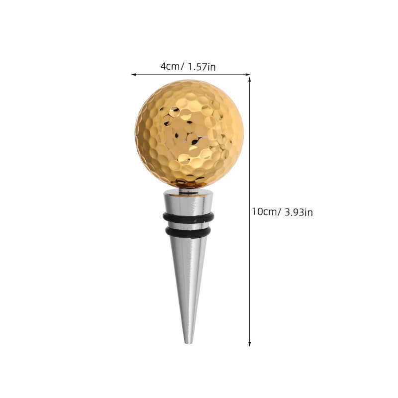 Metal Alloy Golf Ball Wine Stopper with Double Rings for Wine Bottle Fresh Preservation Home and Party - Image 3