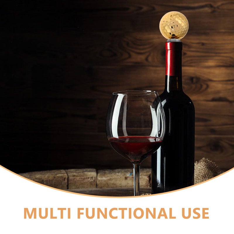 Metal Alloy Golf Ball Wine Stopper with Double Rings for Wine Bottle Fresh Preservation Home and Party - Image 4