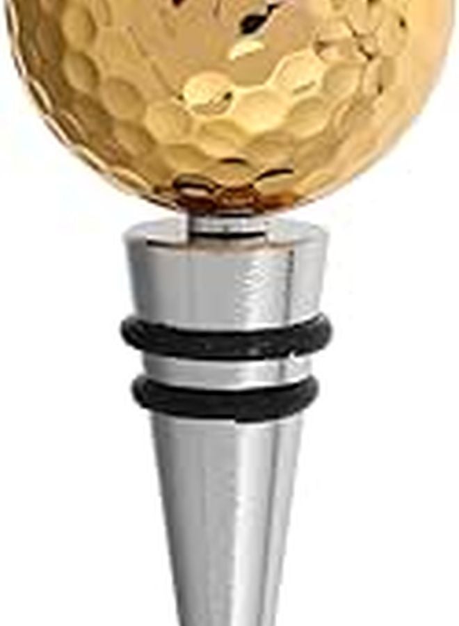Metal Alloy Golf Ball Wine Stopper with Double Rings for Wine Bottle Fresh Preservation Home and Party - Image 1