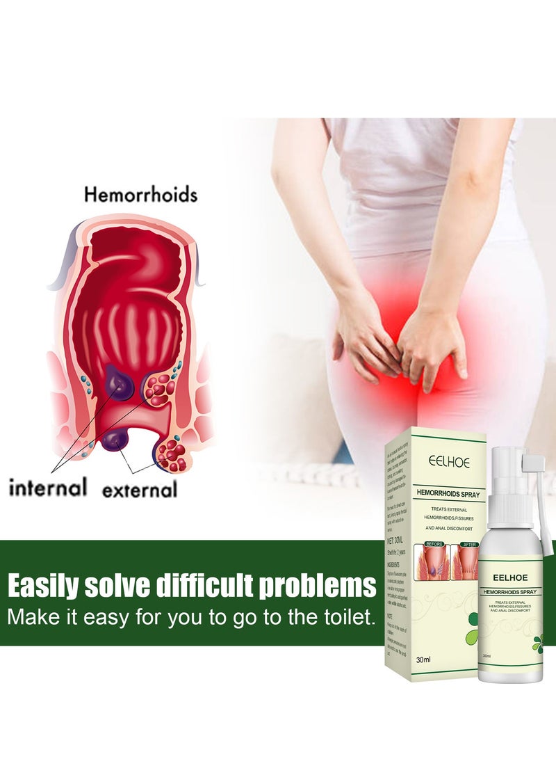 إيلهو بخاخ البواسير، بخاخ عشبي طبيعي لتخفيف الألم والحكة للبواسير، علاج البواسير والشقوق، بخاخ إزالة البواسير (1 قطعة) - Image 3