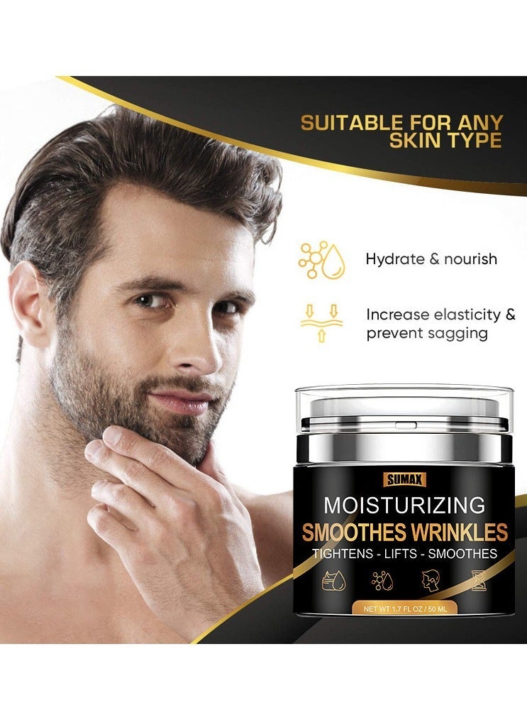 SUMAX Men's Face Creamï¼Face Collagen Cream with Hyaluronic Acid Day and Night Nourishing and Moisturizing for Man 50ml - Image 1