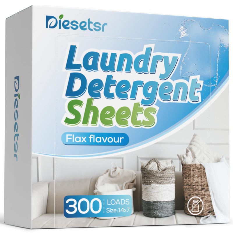 Diesetsr Laundry Detergent Sheets 150 Counts Travel Laundry Sheet ECO-friendly, 300 Small Loads Plastic-Free Clothes Washing Soap-Fresh Linen - Image 1