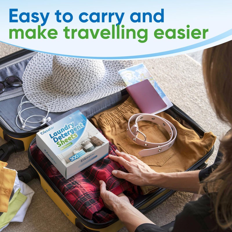 Diesetsr Laundry Detergent Sheets 150 Counts Travel Laundry Sheet ECO-friendly, 300 Small Loads Plastic-Free Clothes Washing Soap-Fresh Linen - Image 4