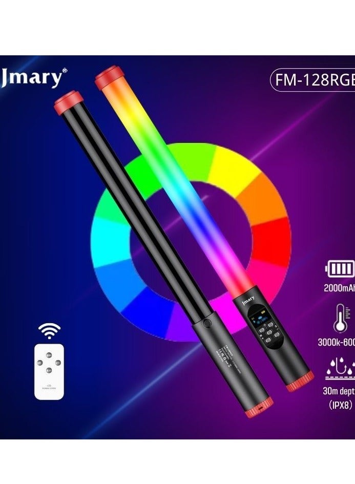 Jmary جيماري FM-128 شريط إضاءة LED RGB مقاوم للماء مع مؤشر عرض OLED - Image 3