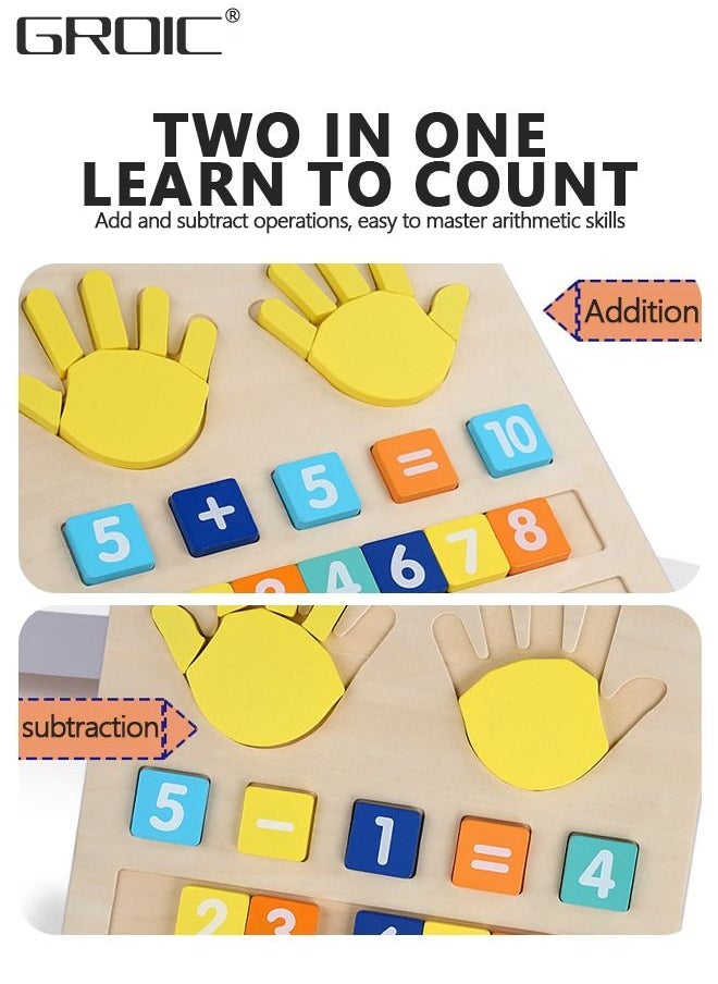 GROIC - Finger Numbers Counting Toy,Learning Counting Board,Math Toys for Toddler, Number Counting Toy for Kids,Counting Matching Activities Fine Motor Skills Toys - Image 1