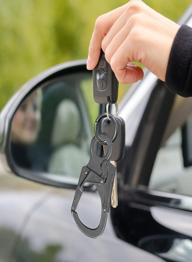Ahiller خطاف كارابين عضلي من أهيلر، مشبك سلسلة مفاتيح سميك من أولي بطول 3.1 بوصة للرجال، ملحقات التخييم والمشي لمسافات طويلة، حلقة مفاتيح. (مشبك كارابين W - لون معدني - قطعة واحدة) - Image 3