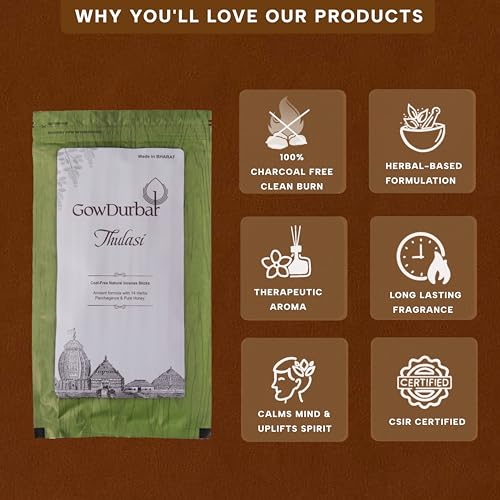 GOW DURBAR GowDurbar Zipper Agarbatti Thulasi Fragrance 150g (Pack of 2) | Organic Incense Sticks with Panchagavya | Coal-Dust-Free | for Pooja, Yoga & Meditation - Image 3