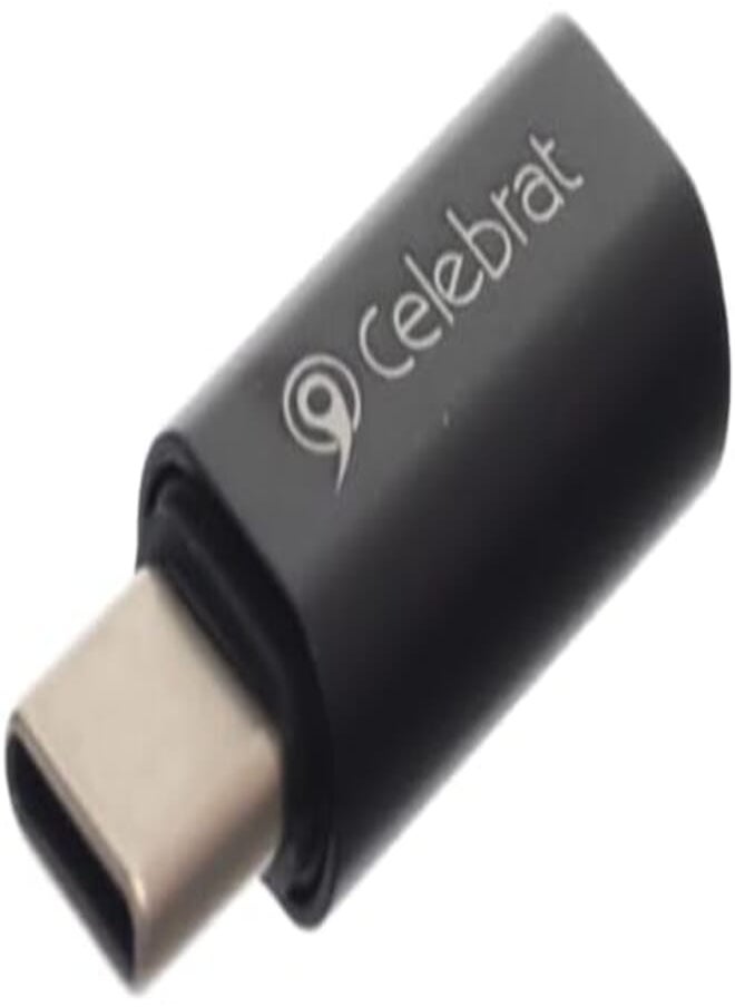 Celebrat - Celebrat CA-02 Aluminum Alloy OTG Adapter Type C To Lightning interface Data Transfer With Mini Smart Design Support Fast Data Transmission Fits Various Smart Devices - Black - Image 1