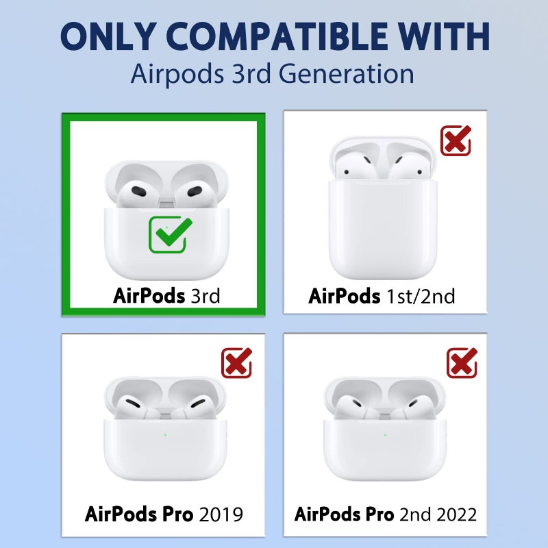 Besoar for AirPods 3rd Gen Case Cartoon Cute Kawaii Silicone Cases for Apple AirPod Air Pods 3 Design Cover Cool Unique Fashion Fun Funny Soft Coves for Girls Girly Boys(Blue Cheese) - Image 2