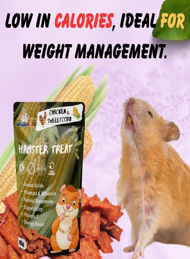 WiggleBoo 45g Chicken & Sweetcorn Hamster Treat | High-Protein Snack | Antioxidant-Rich | Crunchy & Healthy | Wholesome | Training | Easy to Digest - Image 5