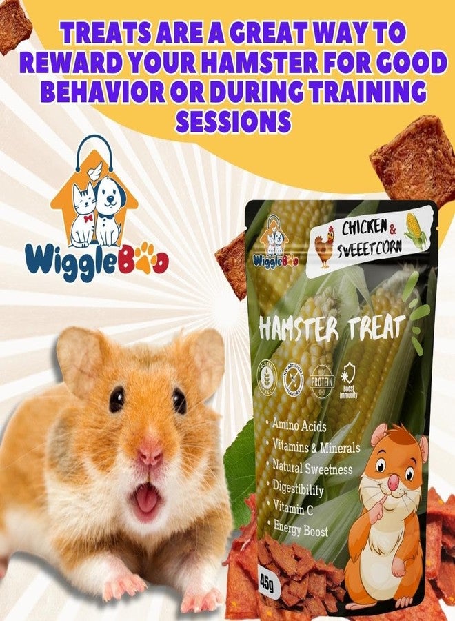 WiggleBoo 45g Chicken & Sweetcorn Hamster Treat | High-Protein Snack | Antioxidant-Rich | Crunchy & Healthy | Wholesome | Training | Easy to Digest - Image 4
