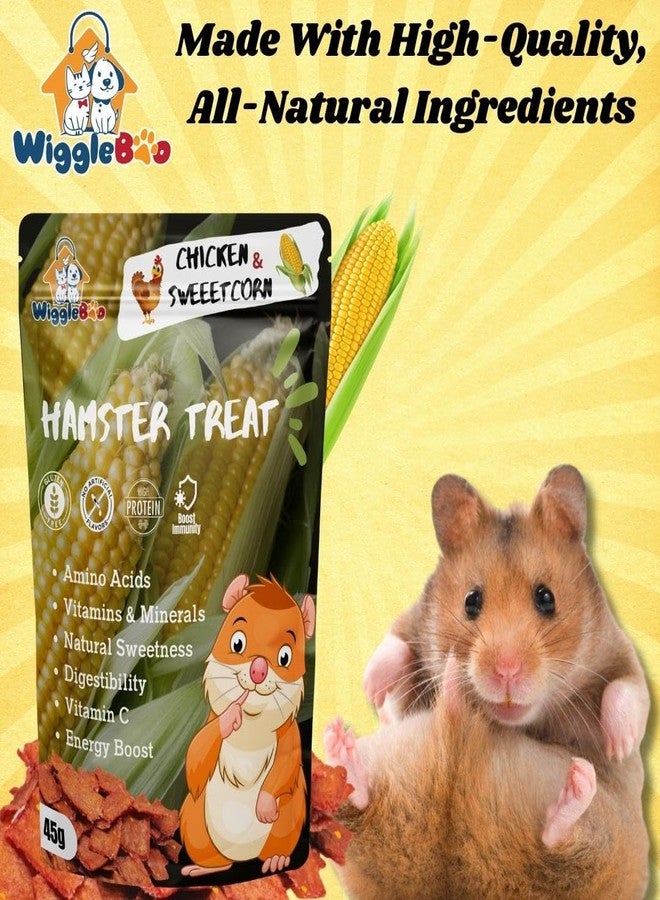 WiggleBoo 45g Chicken & Sweetcorn Hamster Treat | High-Protein Snack | Antioxidant-Rich | Crunchy & Healthy | Wholesome | Training | Easy to Digest - Image 2