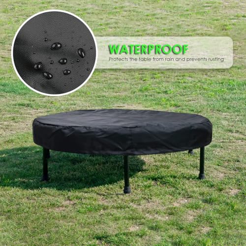 COOSOO Trampoline Cover Mini Trampoline Cover Waterproof protective cover for Trampoline Indoor Outdoor Garden Rebounder Not Spring Cover Black 40Dia x 43H - Image 3