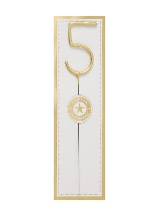 Gold Sparkler Candle - Number 5 - view 3