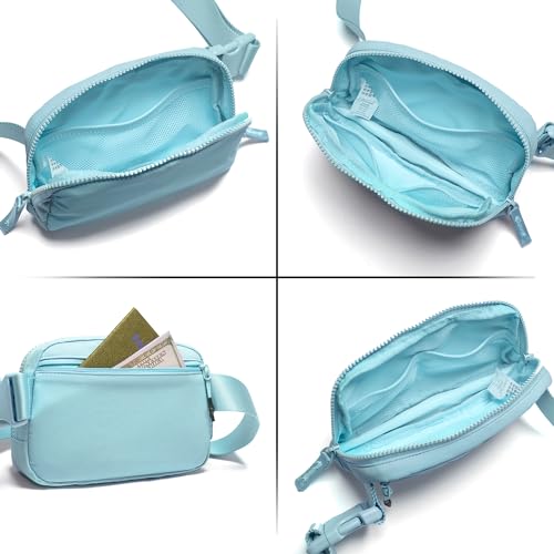 Gitus Belt Bag for Women Two-Way Zipper Fanny Pack Crossbody Bags for Women Fashion Waist Packs Cross Body Fanny Pack with Adjustable Strap Gifts for Teen Girls (Icing blue) - Image 5