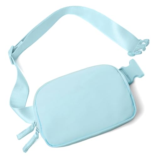Gitus Belt Bag for Women Two-Way Zipper Fanny Pack Crossbody Bags for Women Fashion Waist Packs Cross Body Fanny Pack with Adjustable Strap Gifts for Teen Girls (Icing blue) - Image 1