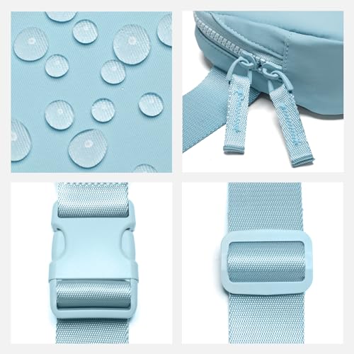 Gitus Belt Bag for Women Two-Way Zipper Fanny Pack Crossbody Bags for Women Fashion Waist Packs Cross Body Fanny Pack with Adjustable Strap Gifts for Teen Girls (Icing blue) - Image 4