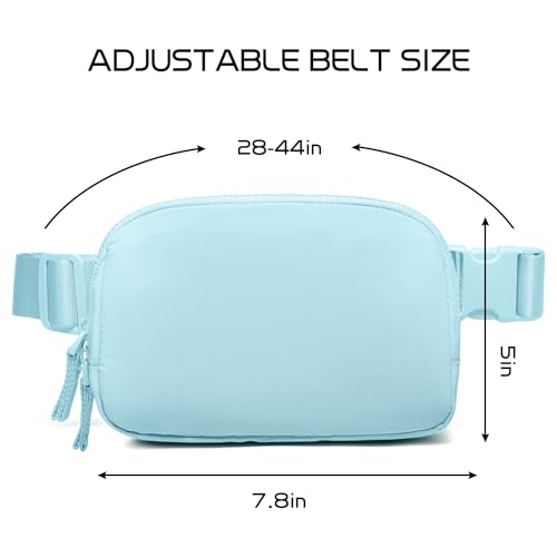 Gitus Belt Bag for Women Two-Way Zipper Fanny Pack Crossbody Bags for Women Fashion Waist Packs Cross Body Fanny Pack with Adjustable Strap Gifts for Teen Girls (Icing blue) - Image 3