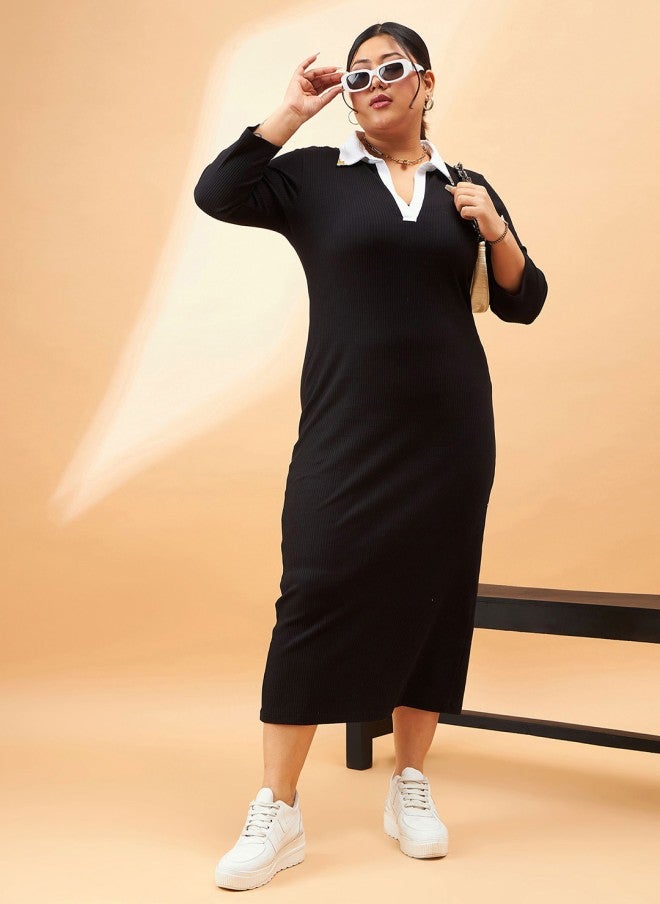 ساسافراس فستان ميدي أسود نسائي - Image 5