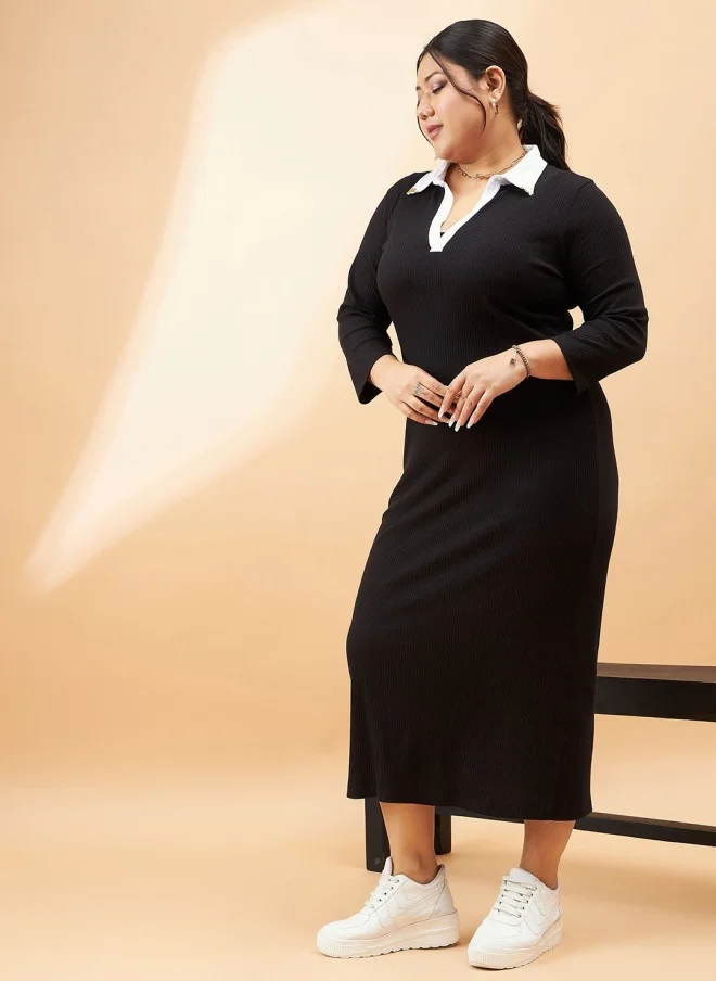 ساسافراس فستان ميدي أسود نسائي