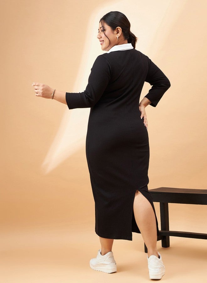 ساسافراس فستان ميدي أسود نسائي - Image 4