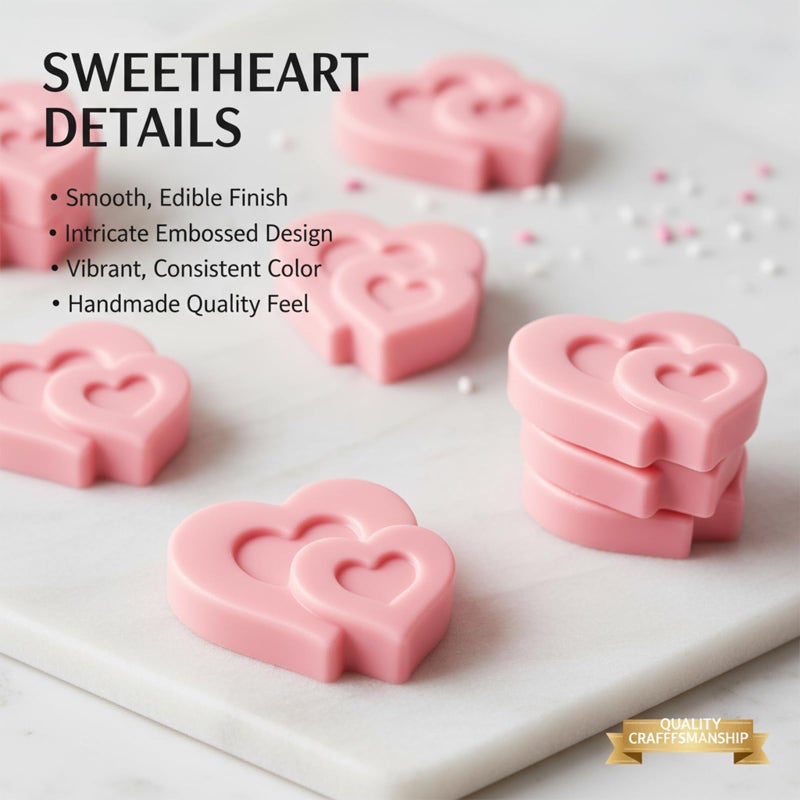Fchil Silicone Heart Molds, 6-Cavity Double Heart Shape Baking Pan for Chocolate Mousse Cake Pudding Jelly Soap Making - Image 4