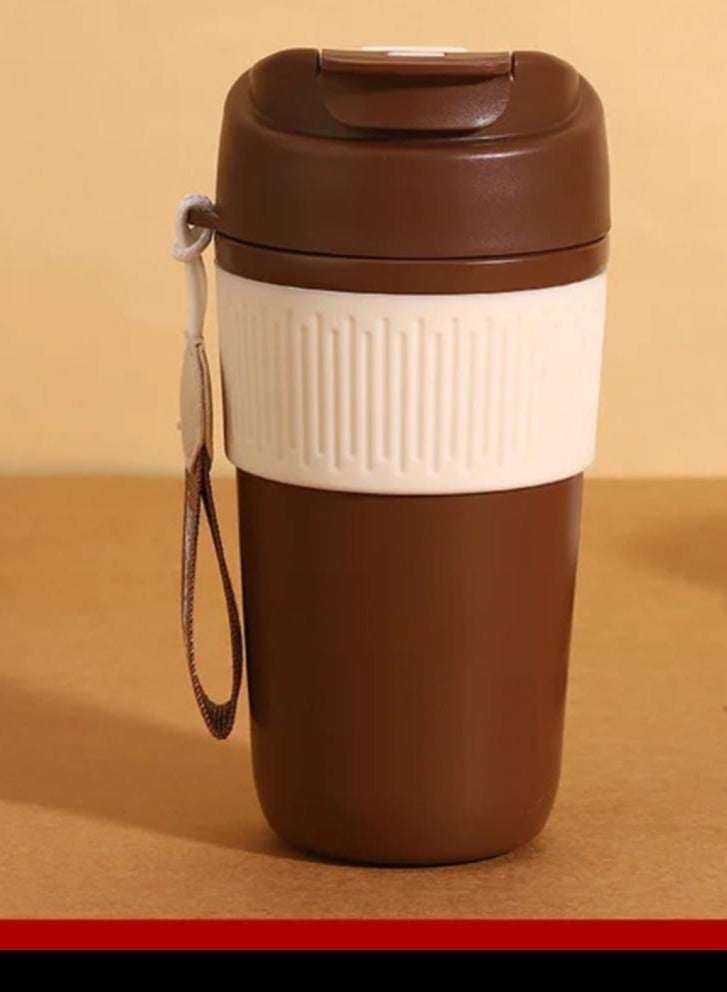 كوفي مج حراري (كوب) بتصميم "Coffee" سعة 400 مل - مستورد، حافظ للحرارة والبرودة (استانلس ستيل) - Image 1