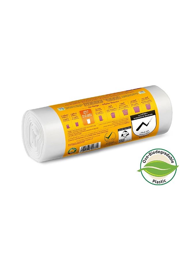 Enviro Guard أكياس القمامة البيضاء من إنفايروجارد - حجم صغير 20 جالون (60 × 60 سم) – أكياس قمامة قوية ومقاومة للتسرب، 30 كيس في كل لفة، عبوة من 2 (60 كيس إجمالي) - Image 1