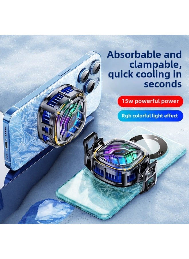 Generic - Mobile Phone Radiator Profile Semiconductor Magnetic Radiator Back Clip Magnetic Icing Radiator Mobile Phone Noise Is Small-Product Color:X103a With Digital Display - Image 1