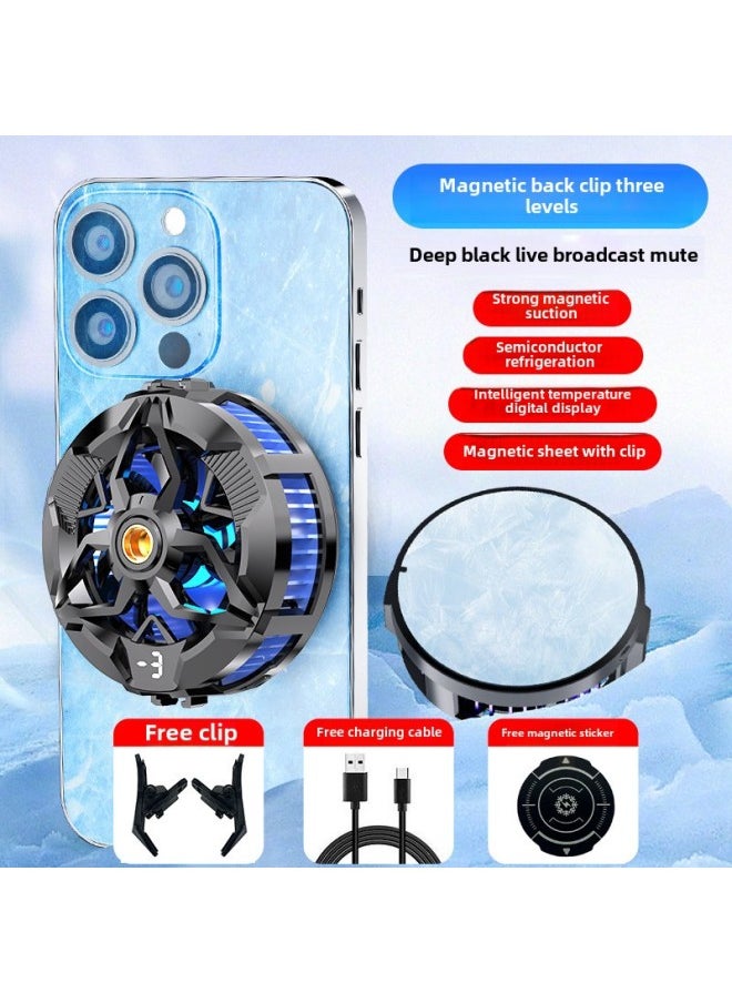 Generic - Mobile Phone Radiator Profile Semiconductor Magnetic Radiator Back Clip Magnetic Icing Radiator Mobile Phone Noise Is Small-Product Color:X103a With Digital Display - Image 1