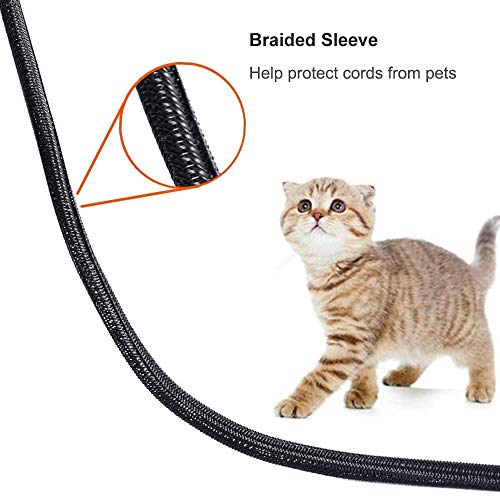 ZhiYo 20ft - 1/2 inch Cable Sleeve, Cord Wrap Wire Protector Tubing for Pets, PC Cable Wrap, Computer Cable Management Sleeve - Black - Image 5