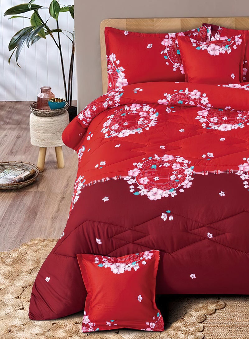 مينج لي مفرش سرير أنيق مقاس مفرد 4 قطع، يتضمن لحاف و ملاءة سرير وغطاء وسادة نوم و غطاء وسادة ديكور، لحاف خفيف الوزن ويستخدم على الاتجاهين، مناسب لجميع الفصول - Image 2